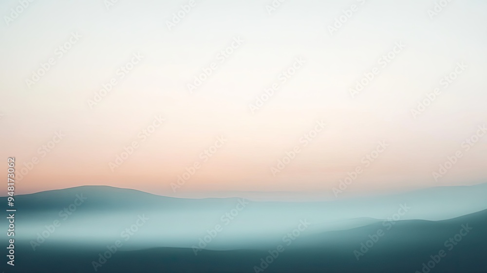 Obraz premium Minimalist wallpaper with a soft gradient from light to dark, creating a serene, calming atmosphere.
