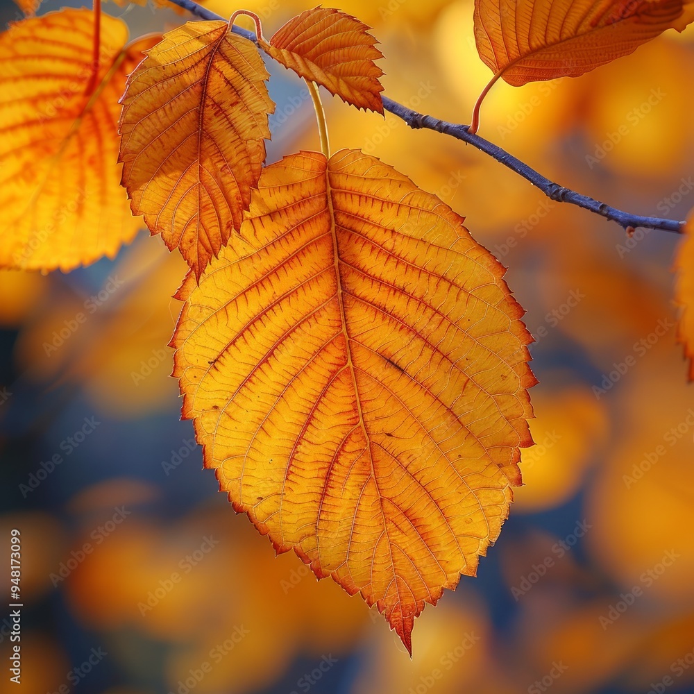 Close-up of a yellow autumn leaf. A bright orange tree changes with a blurred bokeh background. Golden colors in the park on a light, sunny, and warm October day Close-up of a yellow autumn leaf. A bright orange tree changes with a blurred bokeh background. Golden colors in the park on a light, sunny, and warm October day