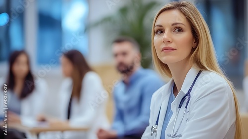 Female Doctor Presenting at Healthcare Conference for Medical Team