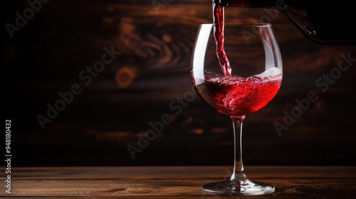 Cheers to Elegant Celebrations with Red Wine in Stemware Glass