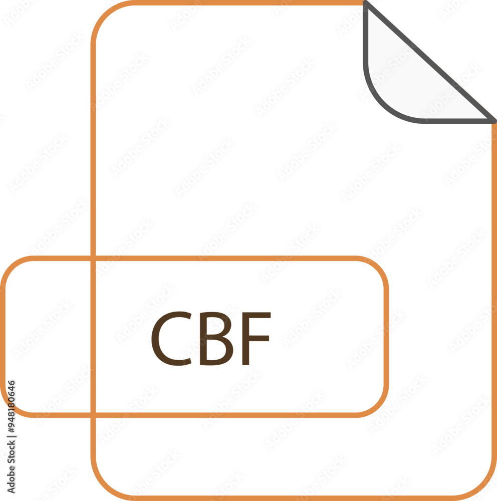 CBF File extension icon RAW thicker outline CBF File extension icon RAW thicker outline