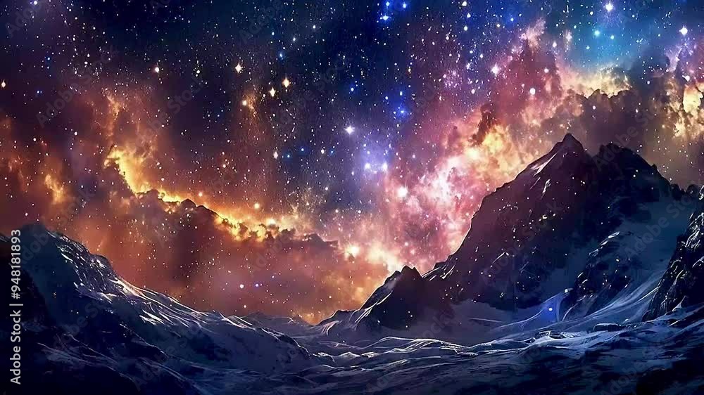 a mountain range and a starry sky a mountain range and a starry sky