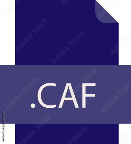 CAF File extension icon fill crisp corners with symbol
