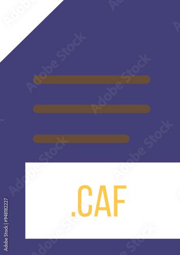 CAF File extension icon minimal colro fill