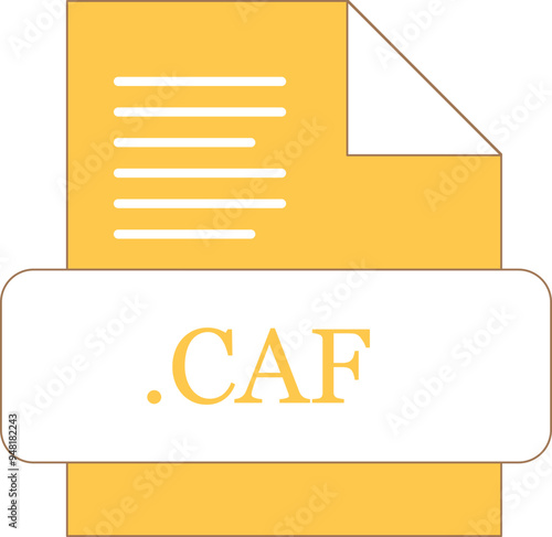 CAF File extension icon fill with minimal colors