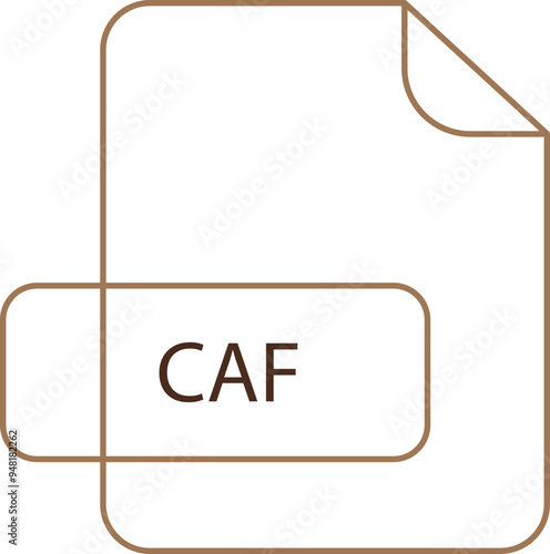 CAF File extension icon RAW thicker outline