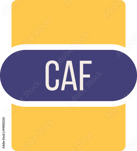 CAF File extension icon rounded and color fill