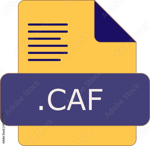 CAF File extension icon insidse fill with lines fill