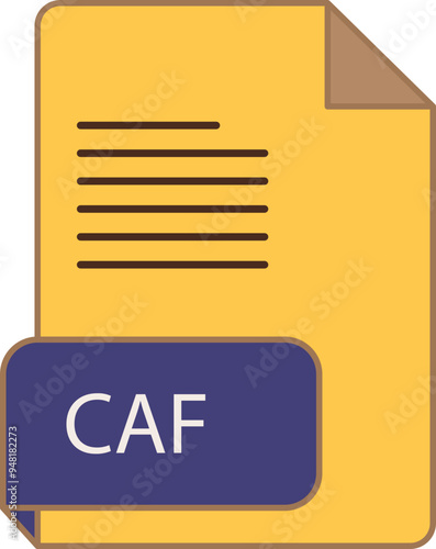 CAF file extension icon rounded lines and crisp corners
