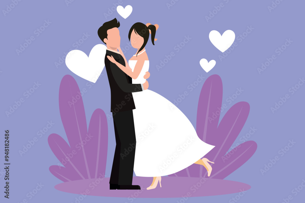 The couple is dancing.