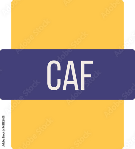 CAF File format icon fill insidse with symbol
