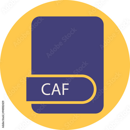 CAF File format icon circular shape