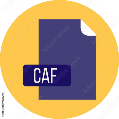CAF File format icon rounded circle BG