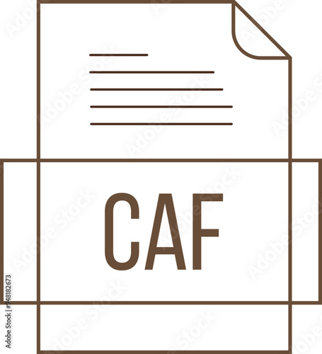 CAF File icon crisp thick outline sharp corners