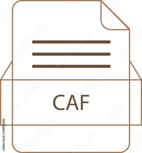 CAF File icon black outline