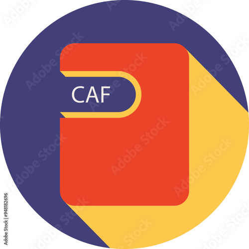 CAF File icon black shadow with rounded corners in circular shape