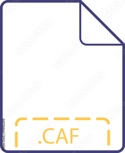 CAF File icon deep rounded outline