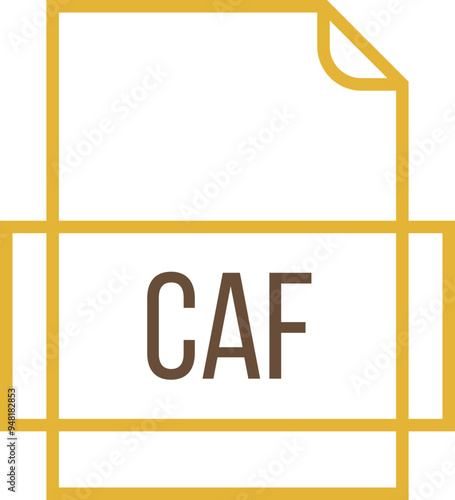 CAF File icon thick outline sharp corners