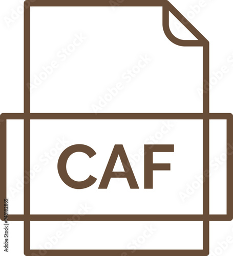CAF File icon thick outline rounded corners