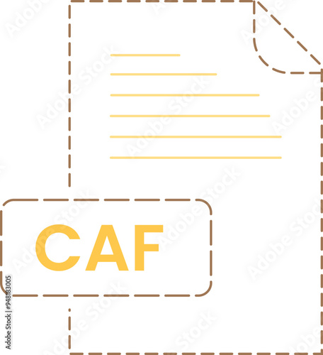 CAF icon black rounded dashed outline