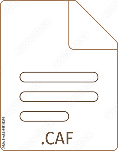 CAF black empty outline doc icon
