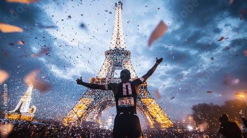 Triumphant Finish at the Eiffel Tower photo