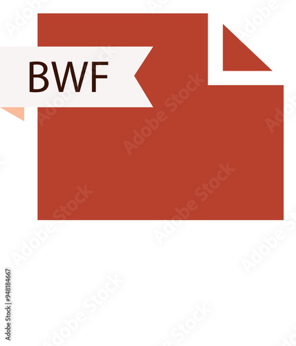 BWF File format icon roe color fill
