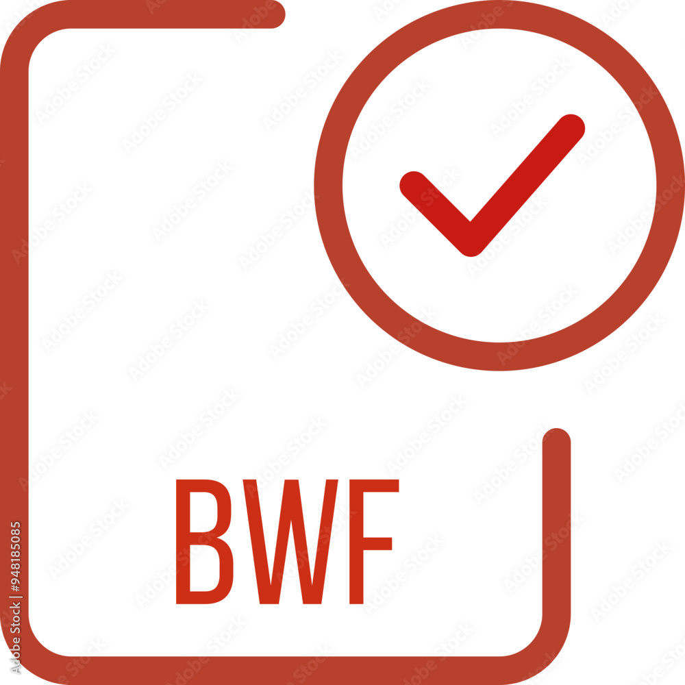 BWF File icon with bold outline BWF File icon with bold outline