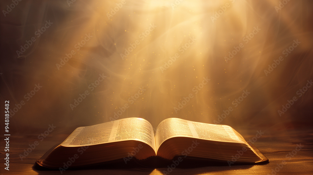 A book is open to a page with a sun shining on it. The sun is casting a warm glow on the pages of the book A book is open to a page with a sun shining on it. The sun is casting a warm glow on the pages of the book