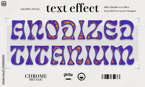 anodized titanium text effect.
