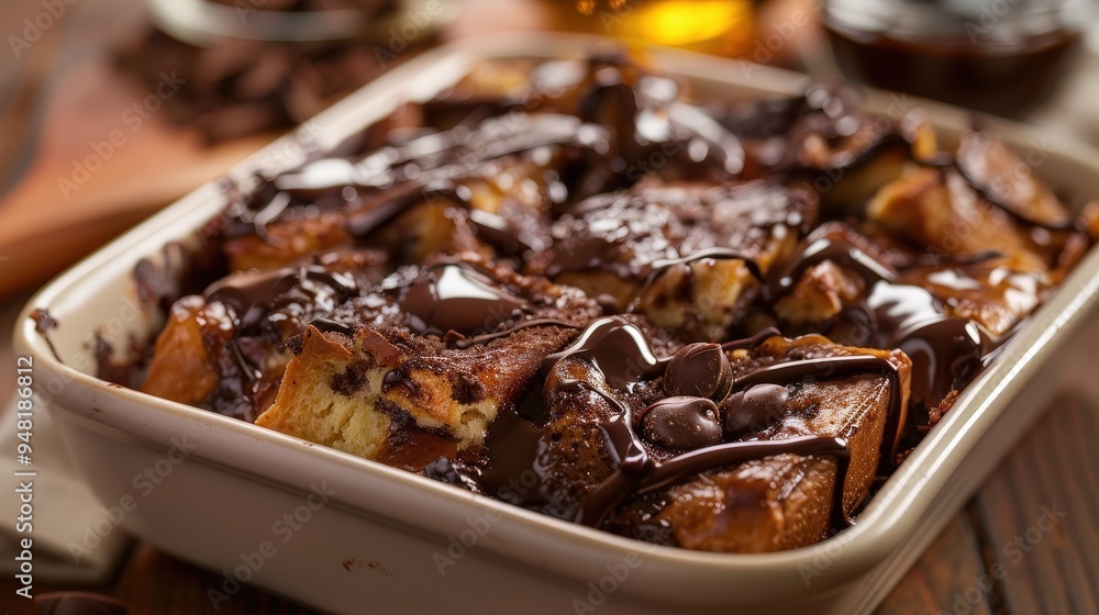 delicious chocolate swirl in a rich bread pudding delicious chocolate swirl in a rich bread pudding