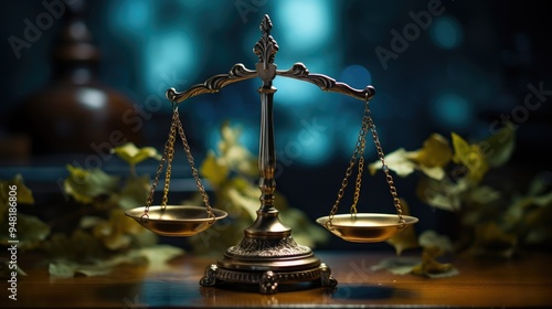 scales of justice in a wide room
