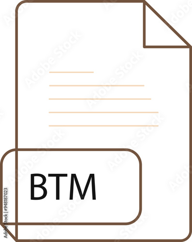 BTM File extension icobn crisp corners thick outline photo