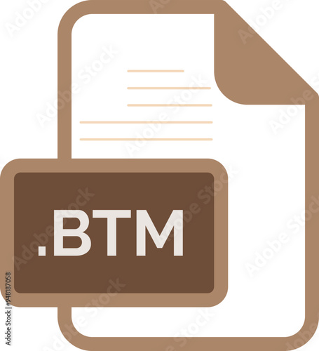 BTM File extension icon color fill rounded corners inside transparent photo