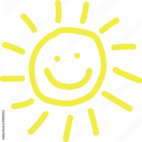  Happy Yellow Smiling Sun Doodle Vector for Cheerful and Bright Designs