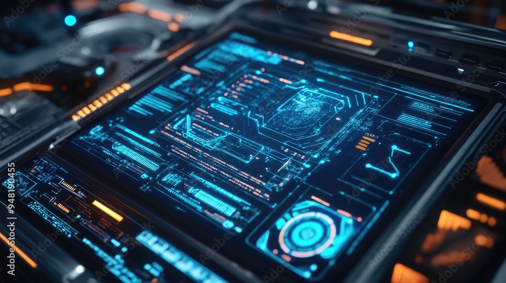 Technology concept on touchscreen computer Technology concept on touchscreen computer