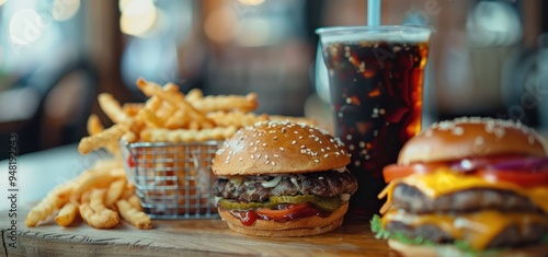 Wallpaper Mural Delicious Cheeseburger with Fries and Soda Torontodigital.ca