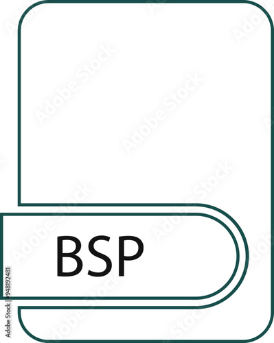 BSP File format icon black outline and light color photo