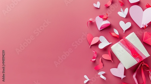 Stunning Pink Beautiful Heart Shape Background: A Romantic and Charming Visual Delight. Showcasing the Sweetness and Allure of Love's Symbol.