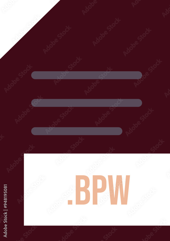 BPW File extension icon minimal colro fill BPW File extension icon minimal colro fill