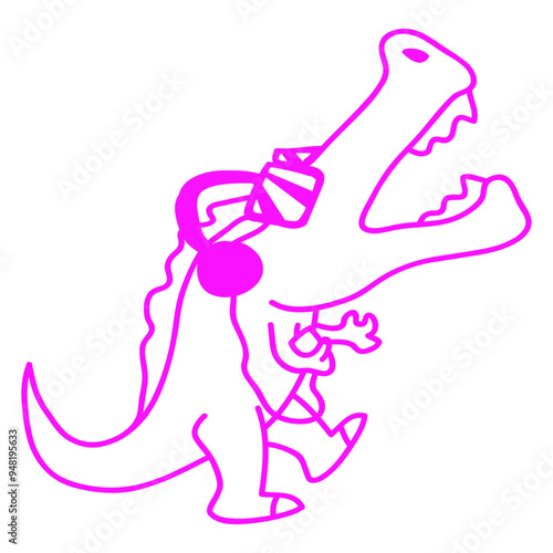 Funny Crocodile Reptile Animal Enjoy Walking Going Happy Headphone Sunglasses Music Listen Loud Bass Sound DJ Party Night Clubber Raver Disco Club Band Concert Techno Discothek Cool Love Humor Fun