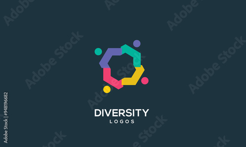 diversity people team family colourful logo vector icon symbol