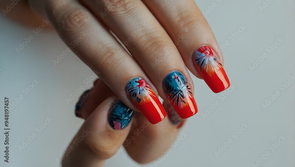 Woman's Hand with Painted Nail Woman's Hand with Painted Nail