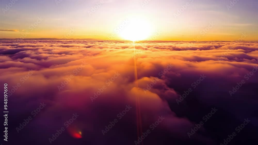 Breathtaking sunset over the clouds, capturing nature's beauty at twilight