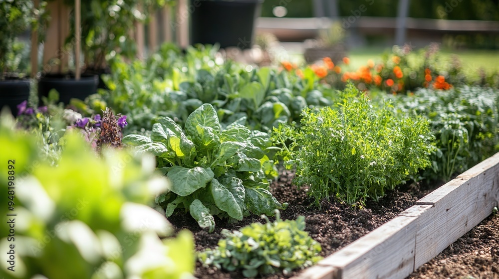 A vibrant vegetable garden with a focus on freshly picked produce. A vibrant vegetable garden with a focus on freshly picked produce.