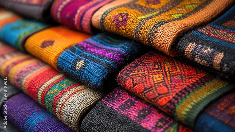 Stunning Colorful Peruvian Textile Art, Rich in Texture and Vibrant Hues, Showcasing Traditional Patterns and Craftsmanship Stunning Colorful Peruvian Textile Art, Rich in Texture and Vibrant Hues, Showcasing Traditional Patterns and Craftsmanship