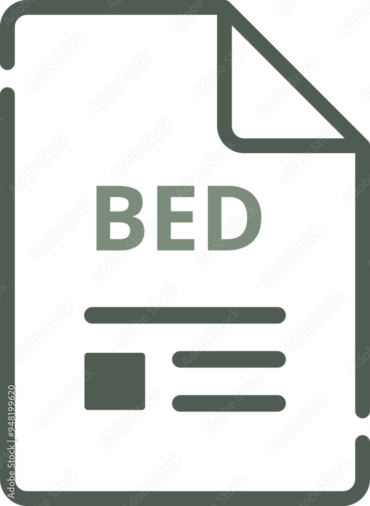 BED File icon minimal outline with symbols BED File icon minimal outline with symbols
