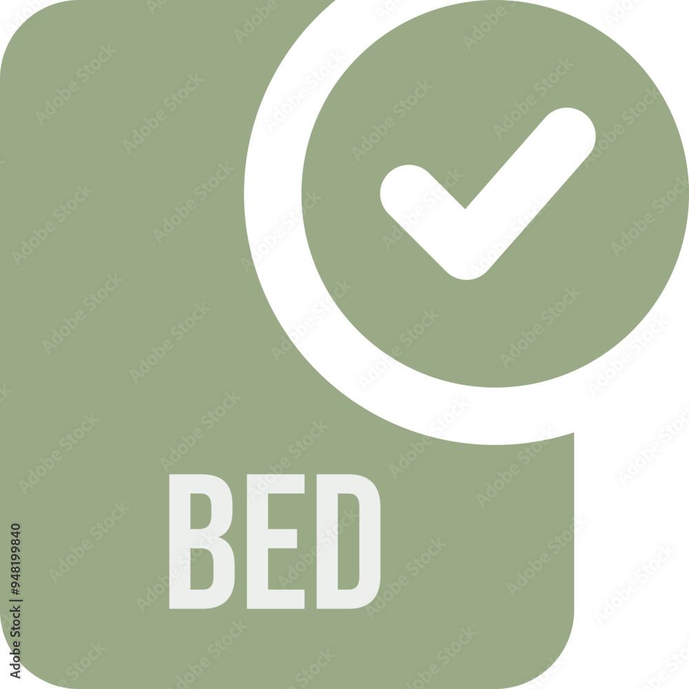 BED ip file icon with black checked mark BED ip file icon with black checked mark