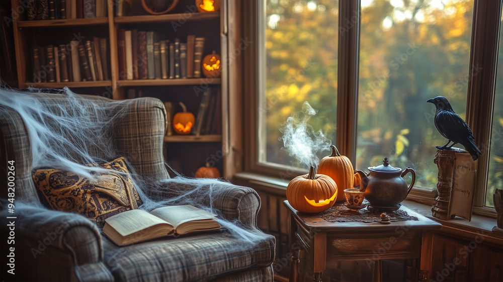 ハロウィンを彩る読書スペース ハロウィンを彩る読書スペース