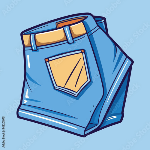 Cool denim get folded stock illustration photo